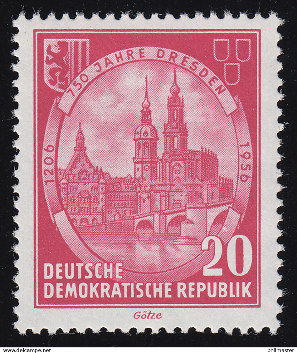 525 YII Dresden 20 Pf Wz.2 YII ** Postfrisch - Unused Stamps