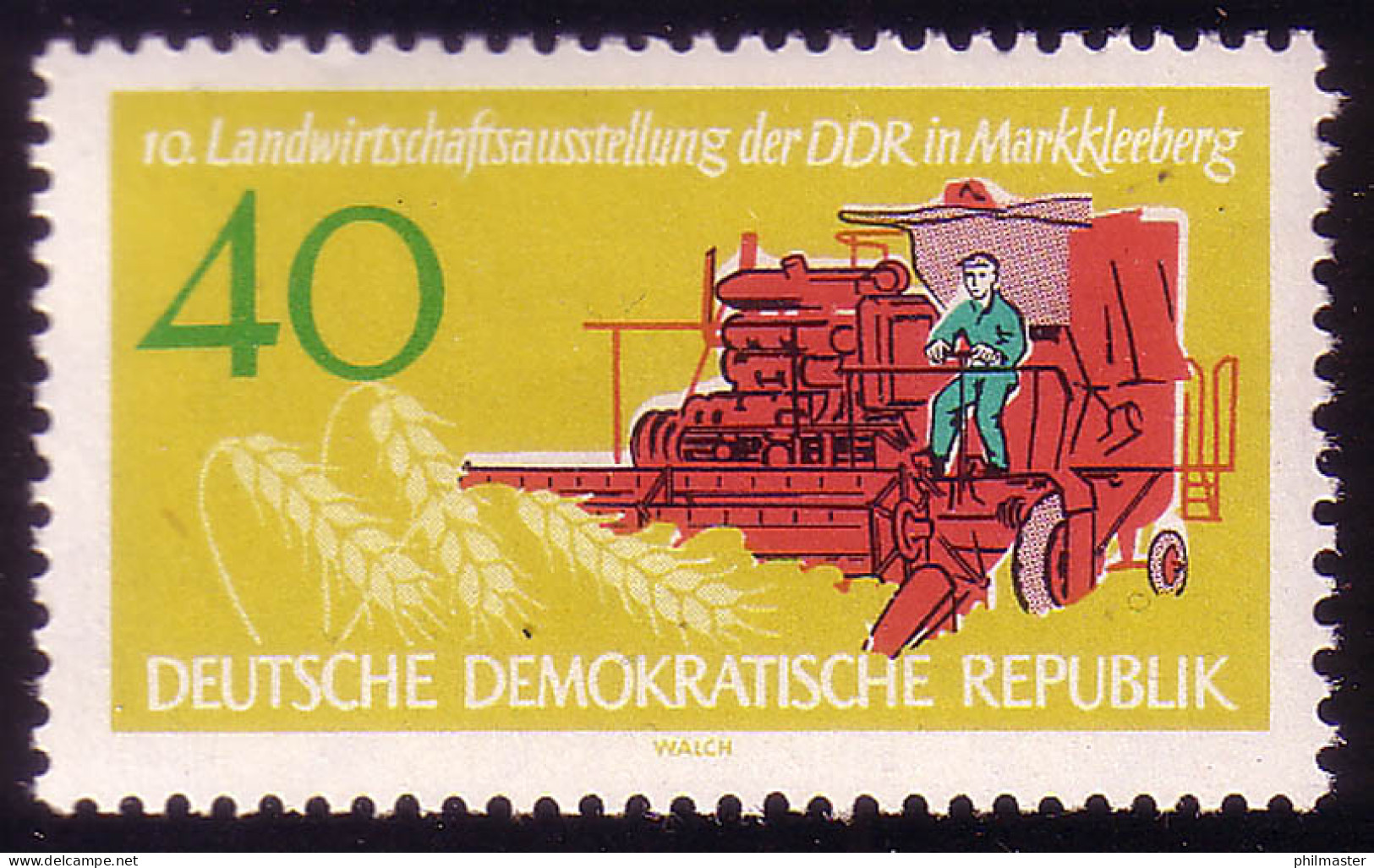 897 Landwirtschaftsausstellung Mähdrescher 40 Pf ** - Unused Stamps