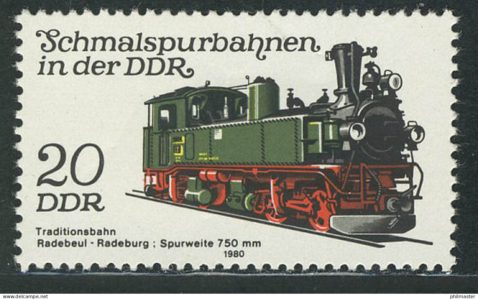 2562 Schmalspurbahnen 20 Pf Lokomotive ** - Ungebraucht