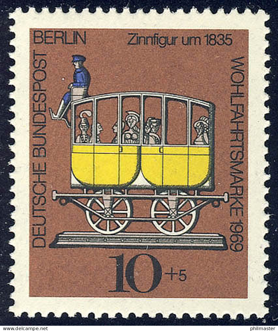 348 Wohlfahrt Zinnfiguren 10+5 Pf Postwagen ** - Unused Stamps