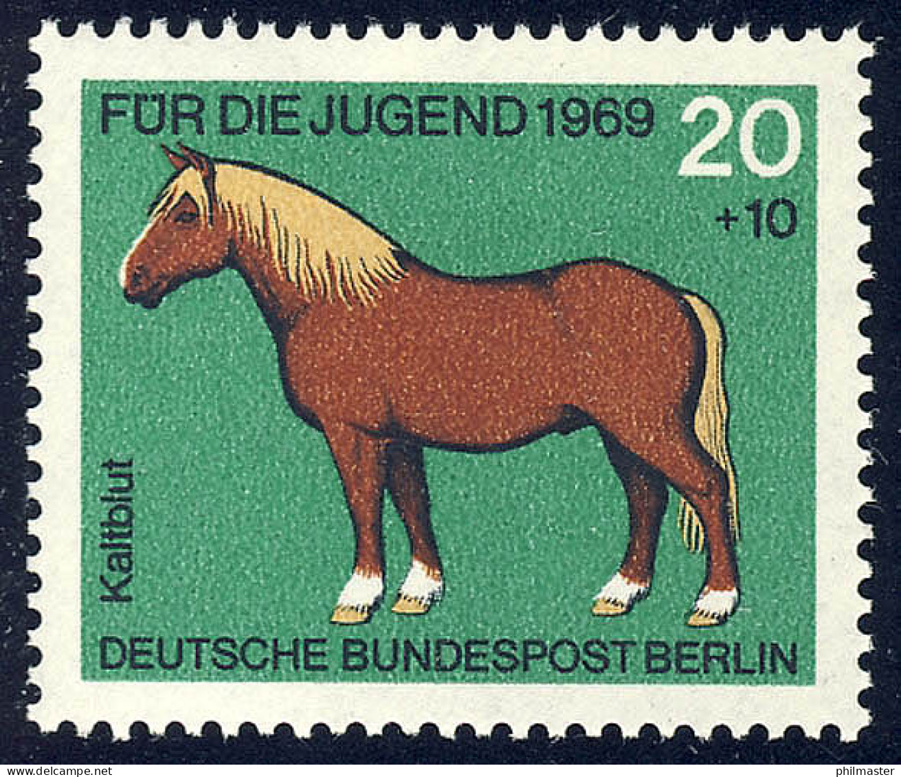 327 Pferde 20+10 Pf Kaltblut ** - Unused Stamps