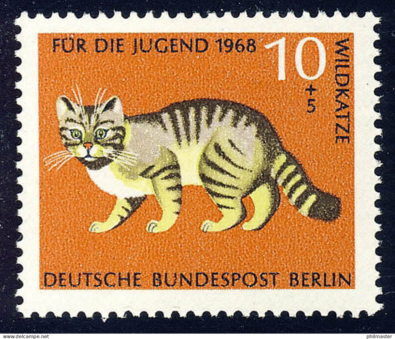 316 Bedrohte Tiere 10+5 Pf Wildkatze ** - Unused Stamps