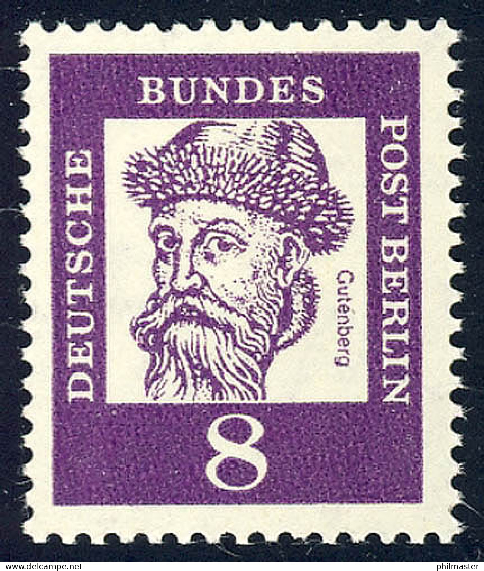 201 Bedeutende Deutsche 8 Pf Gutenberg ** - Unused Stamps