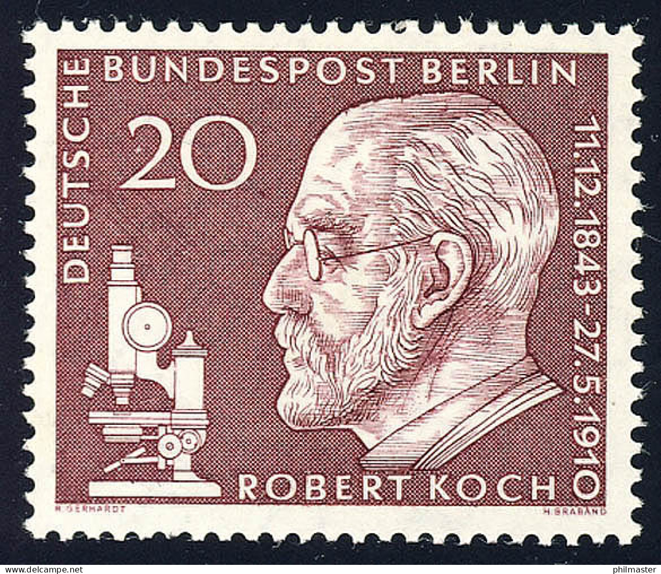 191x Robert Koch, Glatte Gummierung ** - Unused Stamps