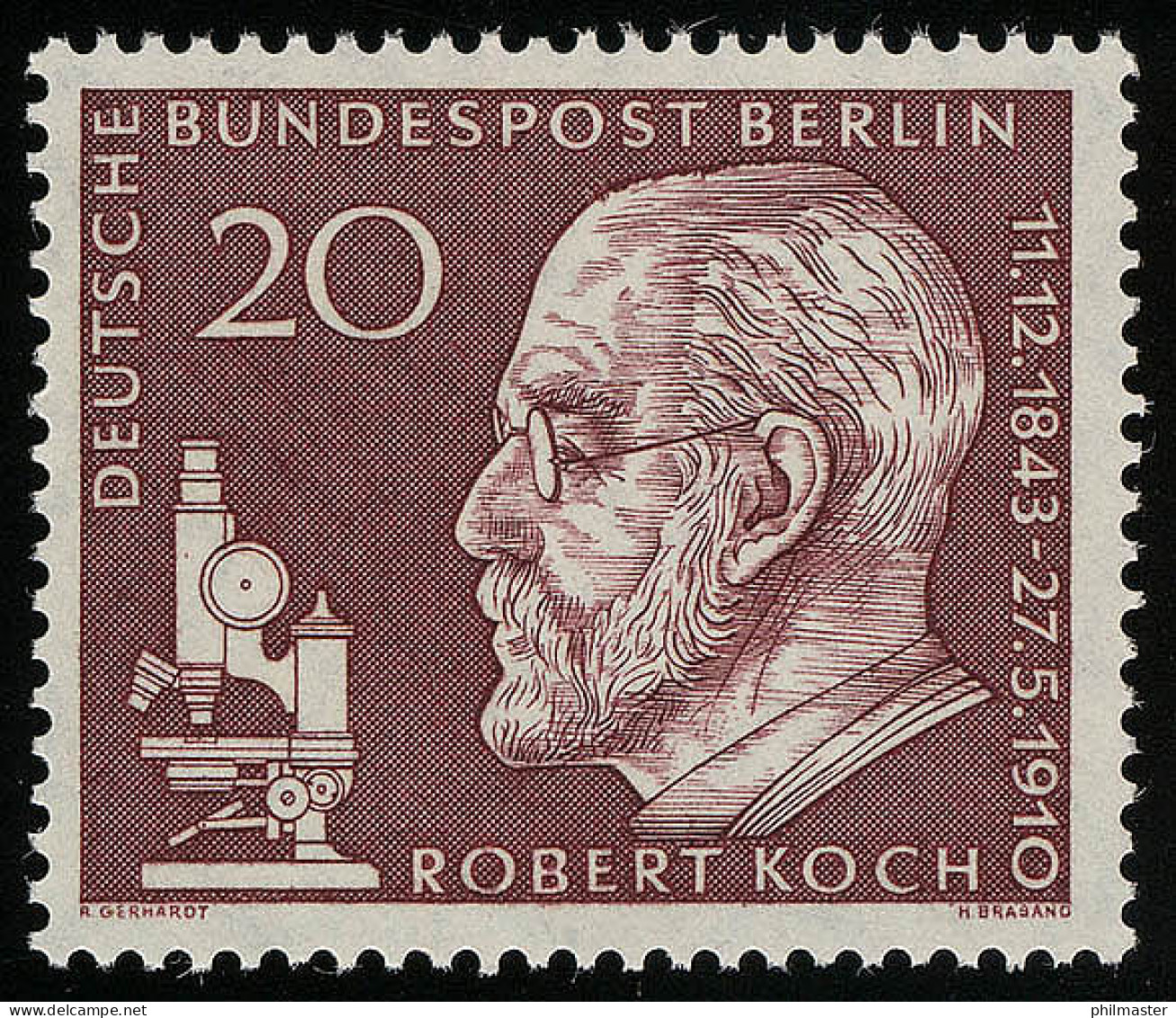 191y Robert Koch, Geriffelte Gummierung ** - Ongebruikt