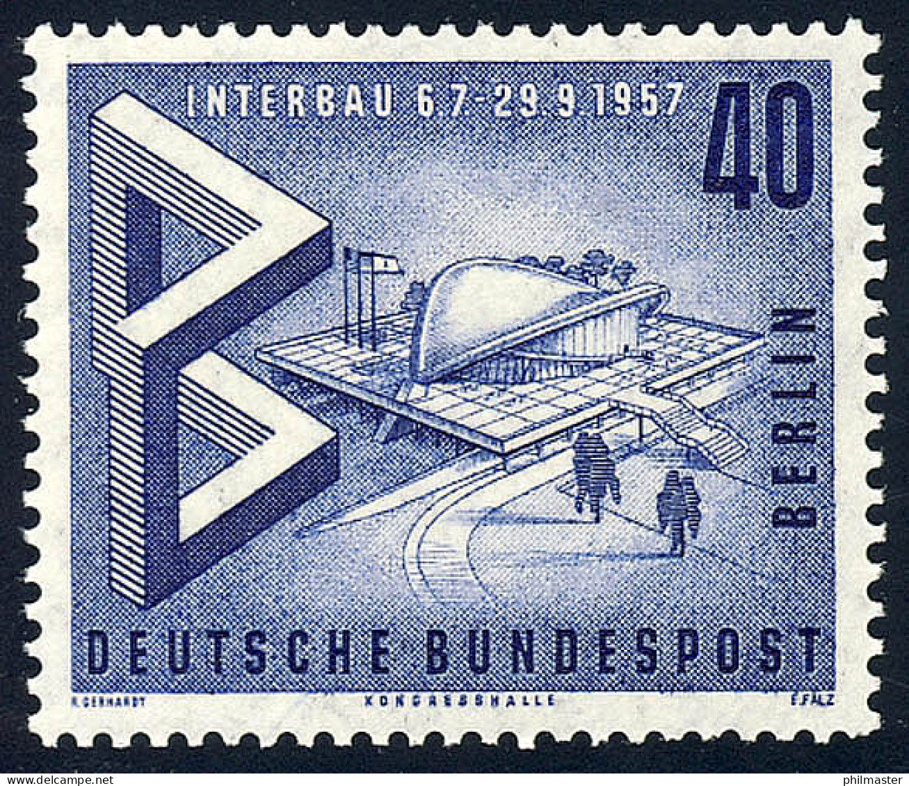 162 Bau Austellung 40 Pf Modell Kongresshalle ** - Unused Stamps