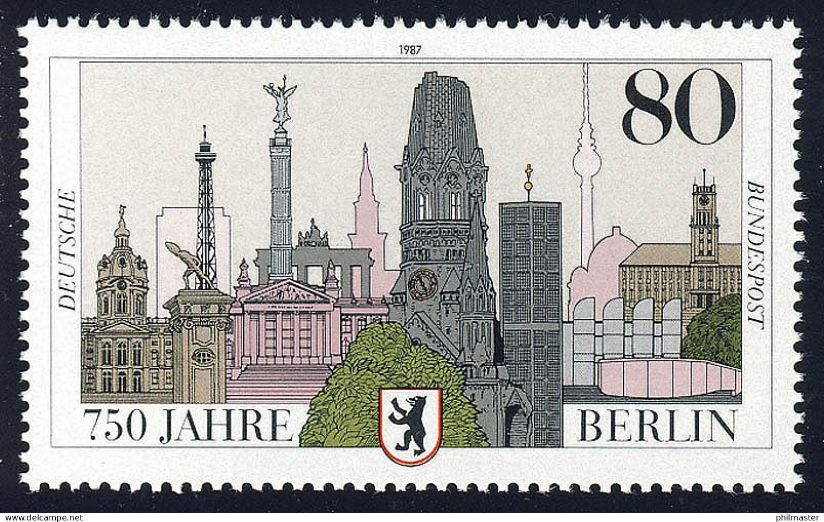 776 750 Jahre Berlin 80 Pf Stadtwappen ** - Unused Stamps