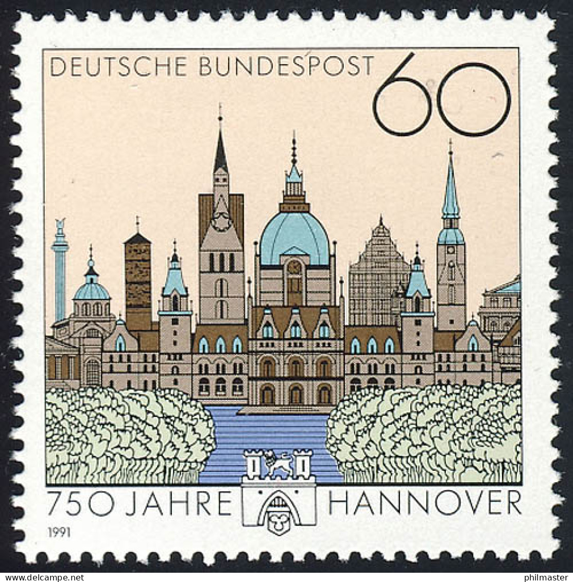 1491 Stadt-Jubiläum 750 Jahre Hannover, Postfrische Marke ** - Unused Stamps