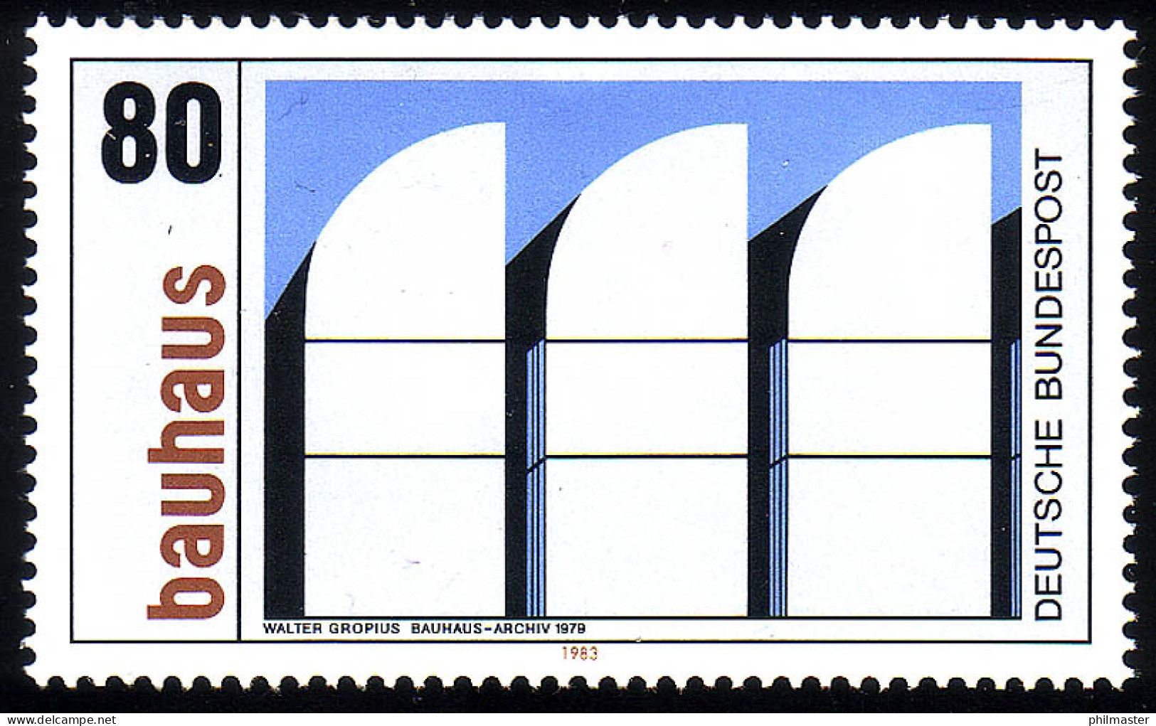 1166 Bauhaus Walter Gropius 80 Pf ** Postfrisch - Ongebruikt