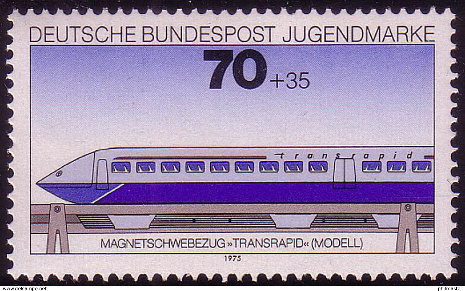839 Jugend Lokomotiven 70+35 Pf ** - Neufs
