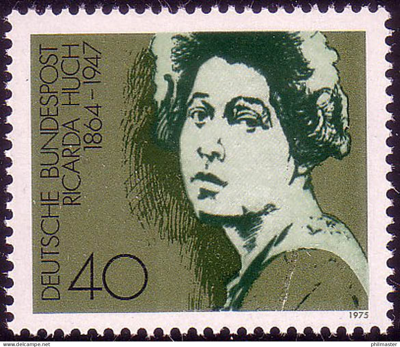 827 Deutsche Frauen 40 Pf Ricarda Huch ** Postfrisch - Unused Stamps