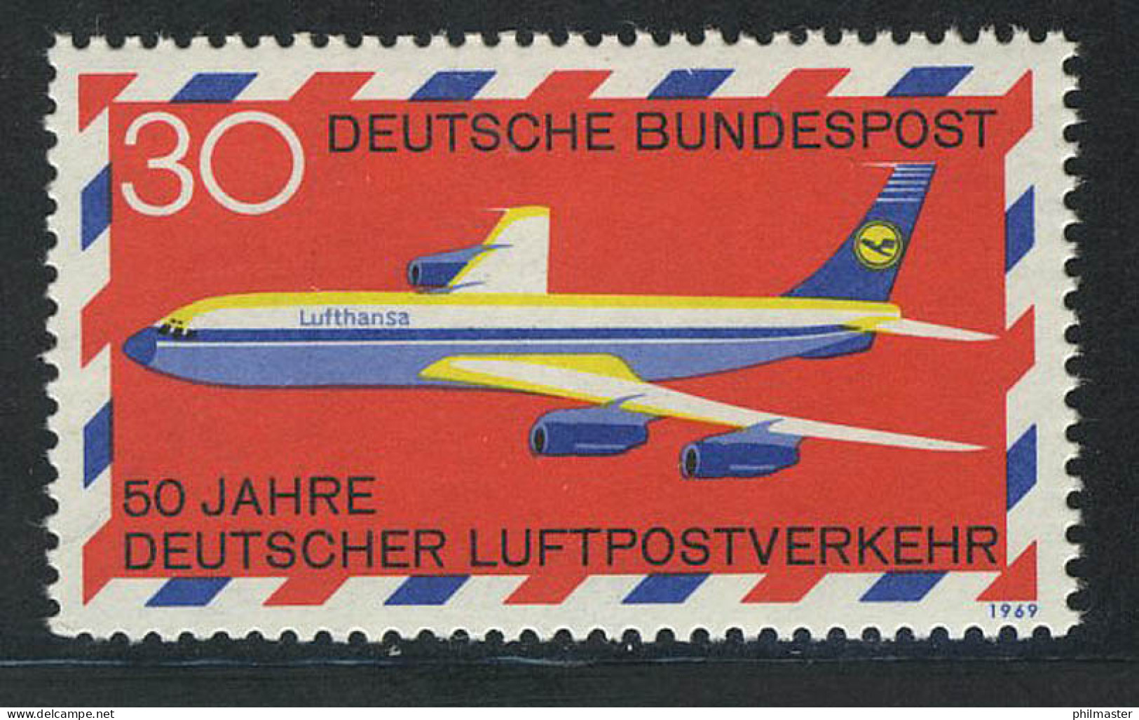 577 Luftpostverkehr 30 Pf Boeing ** - Neufs