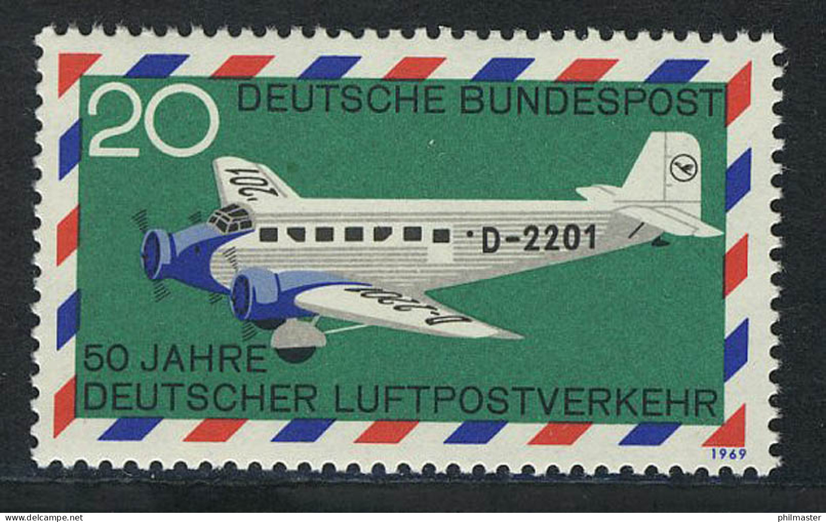 576 Luftpostverkehr 20 Pf Junkers ** - Unused Stamps