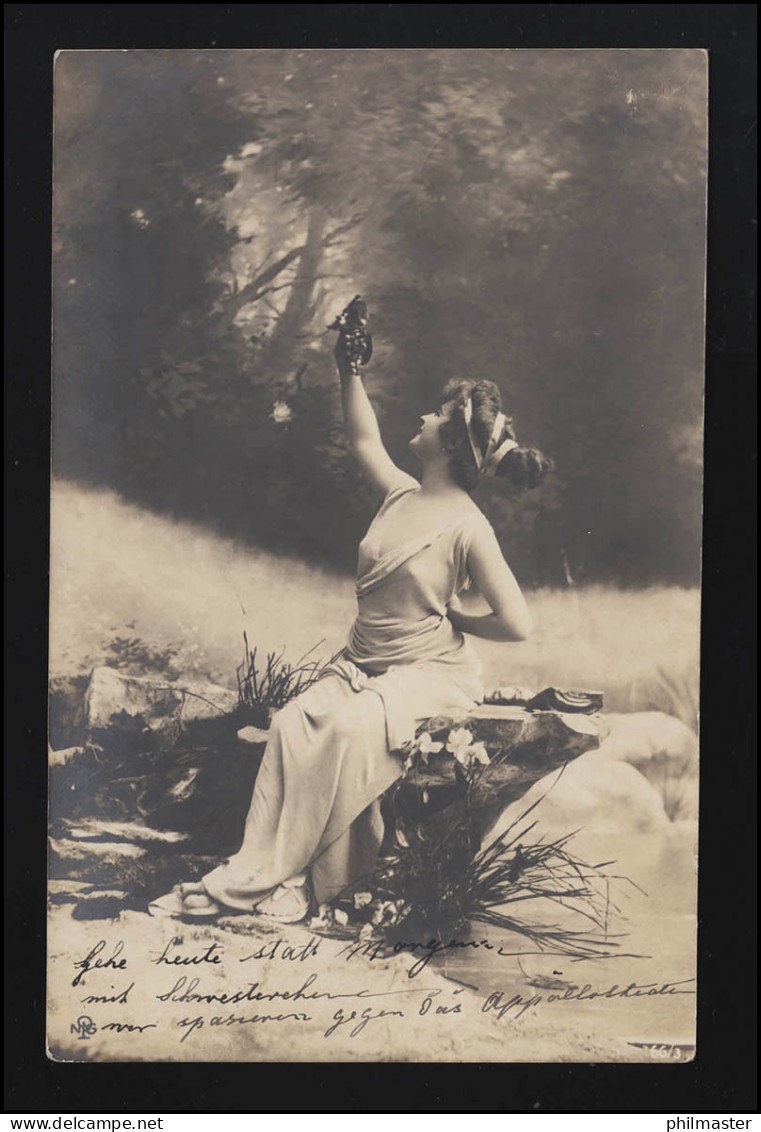 Frauen AK Griechische Göttin Mit Weintrauben Künstler Foto NPG BERN 30.04.1903 - Fashion