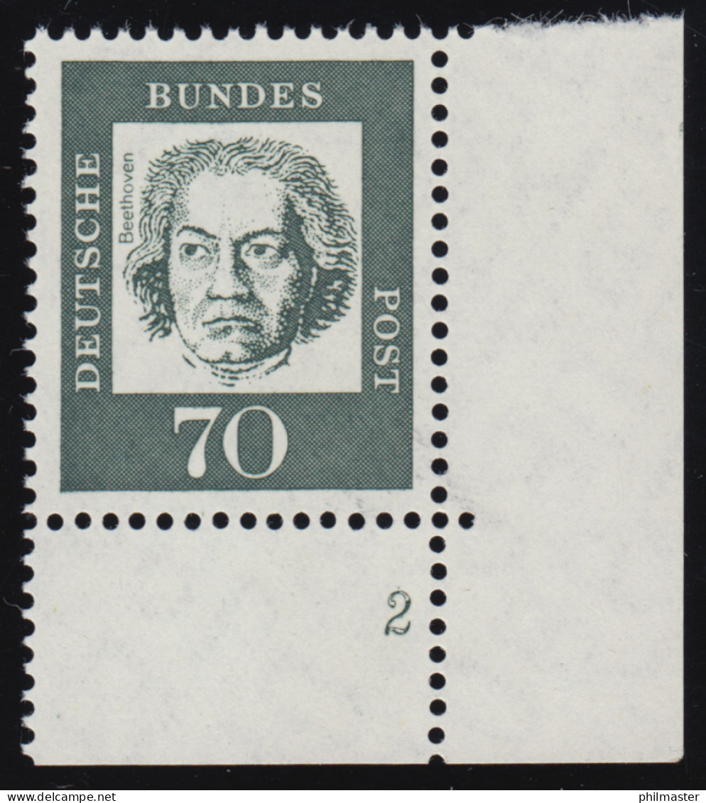 358b Bed. Deutsche 70 Pf Formnummer FN 2 ** Postfrisch - Unused Stamps