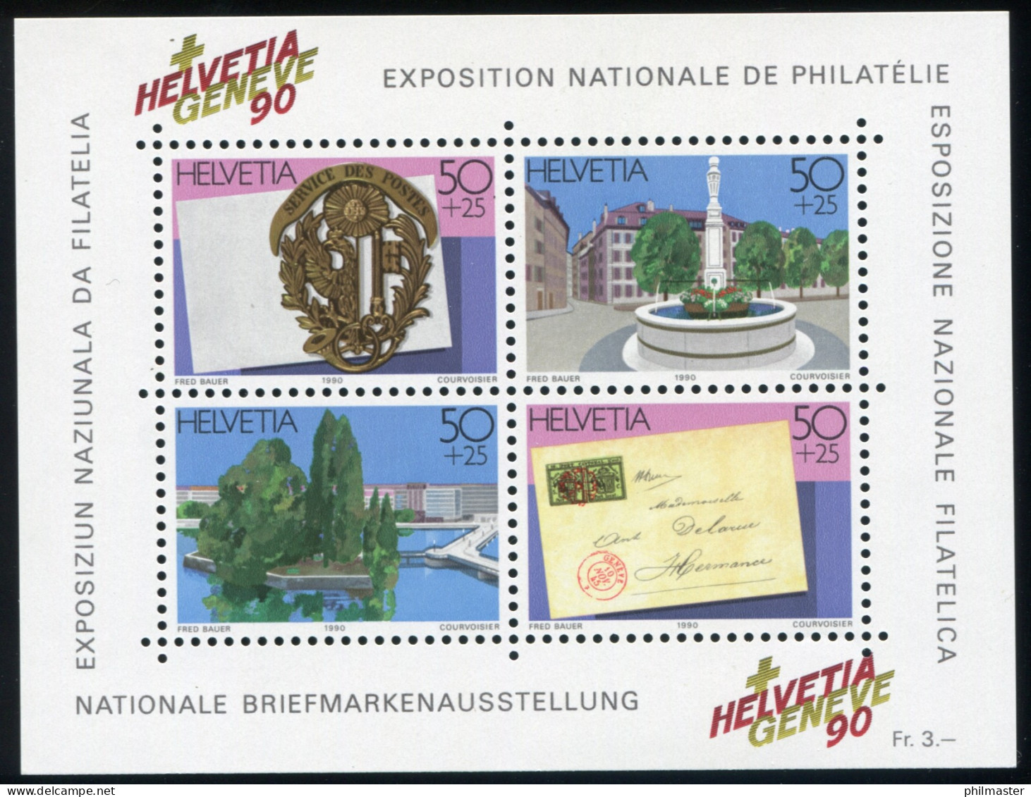 Schweiz Block 26 Briefmarkenausstellung HELVETIA GENEVE Genf, Postfrisch ** - Altri & Non Classificati