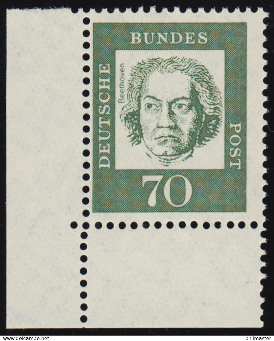 358a Bed. Deutsche 70 Pf Ecke Ul ** Postfrisch - Unused Stamps