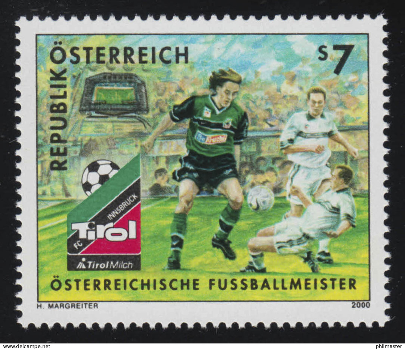 2307 Österreichischer Fußballmeister 99, FC Tirol Milch Innsbruck, 7 S ** - Unused Stamps