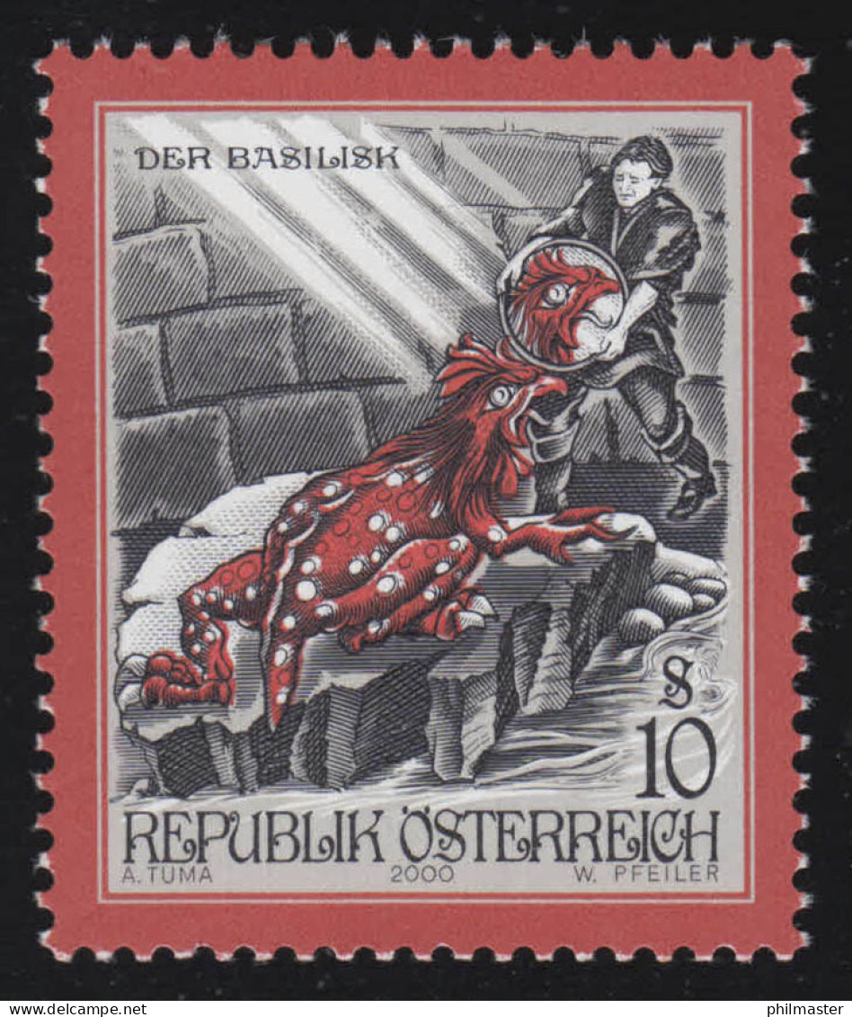 2303 Freimarke: Sagen & Legenden Österreichs, Basilisk Von Wien, 7 S ** - Unused Stamps