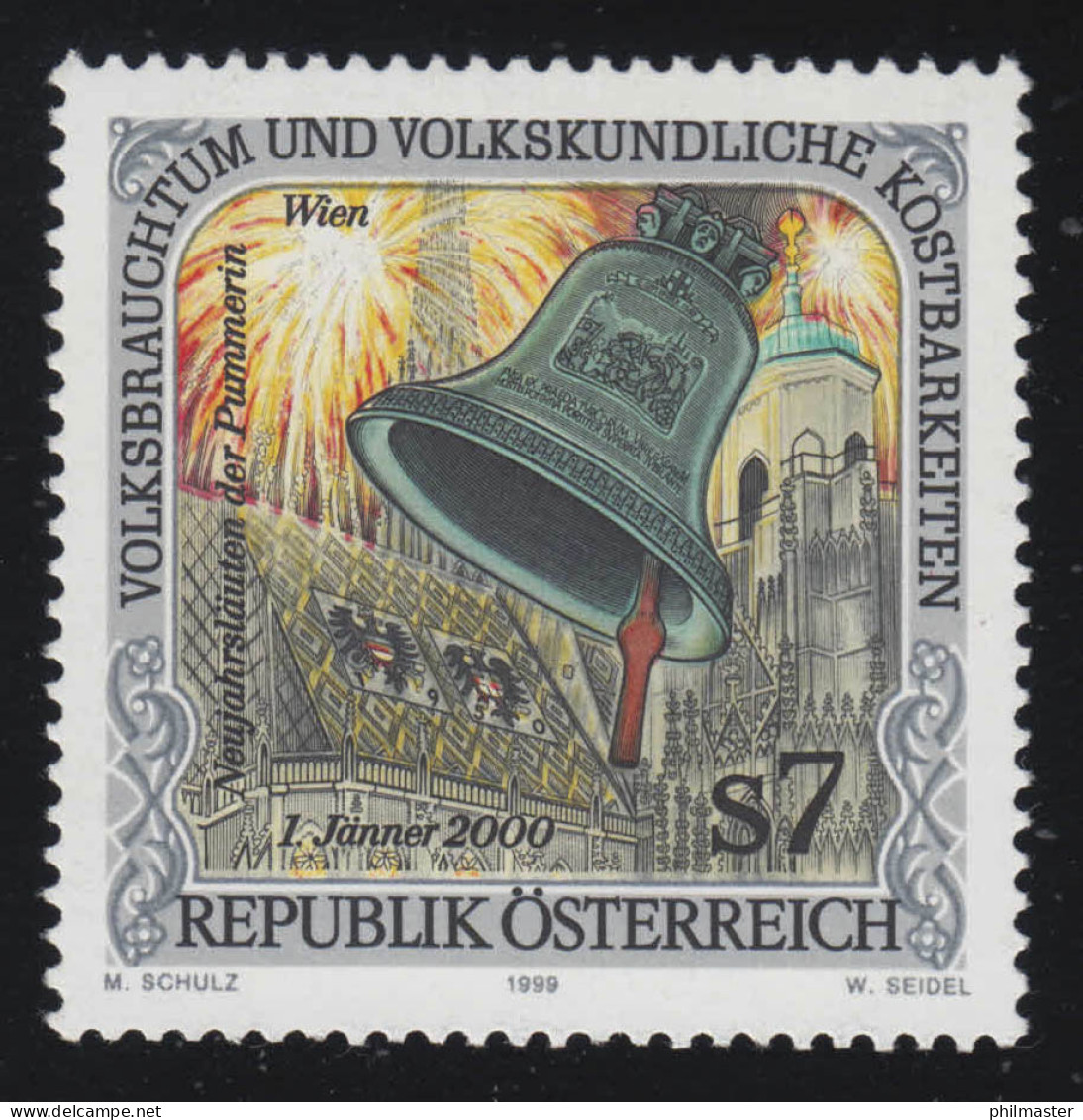 2299 Volksbrauchtum & Kostbarkeiten: Neujahrsleuten Der "Pummerin", Wien 7 S, ** - Unused Stamps
