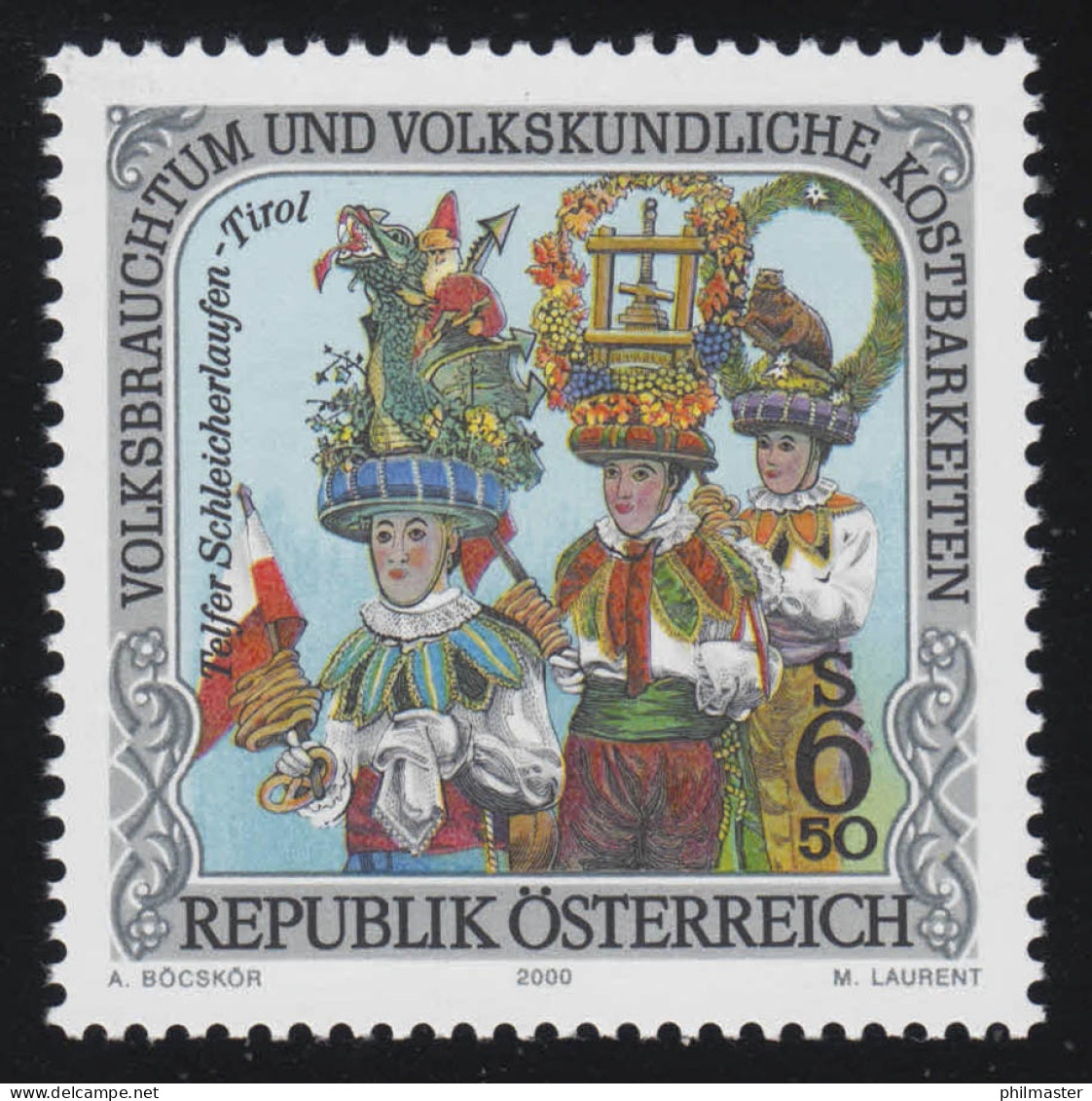 2304 Volksbrauchtum & Kostbarkeiten: Schleicherlaufen In Telfs, 6.50 S ** - Unused Stamps