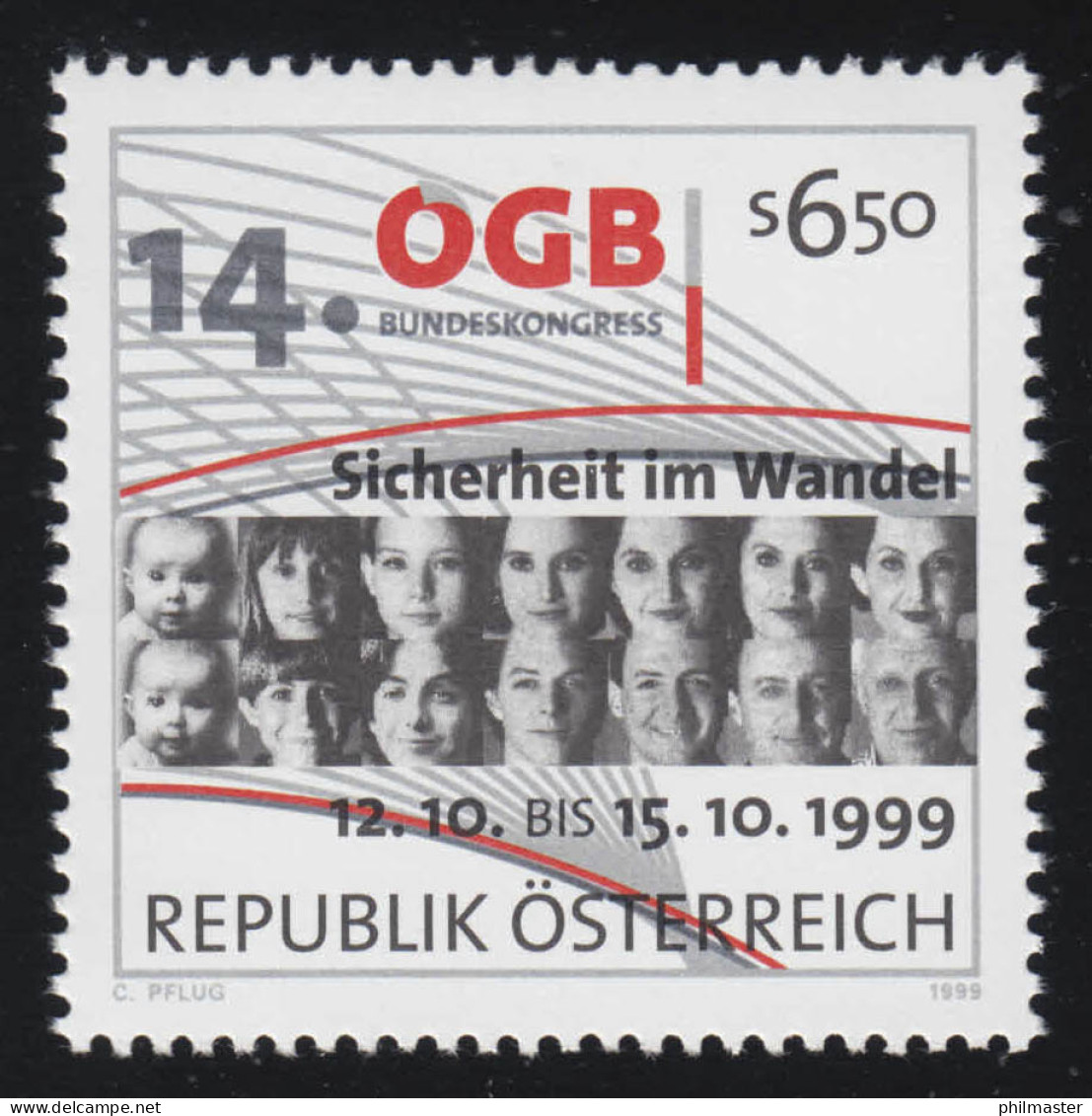 2295 Bundeskongress Österreichischer Gewerkschaftsbund ÖGB, Menschen, 6.50 S, ** - Unused Stamps