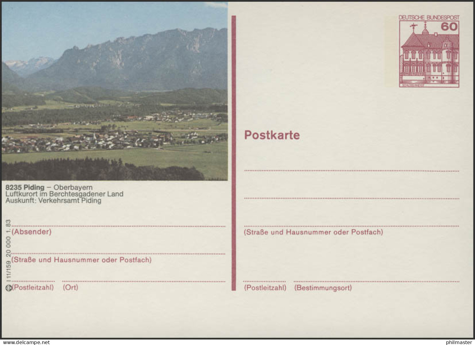 P138-l11/159 - 8235 Piding, Ortsansicht Und Berge ** - Cartes Postales Illustrées - Neuves