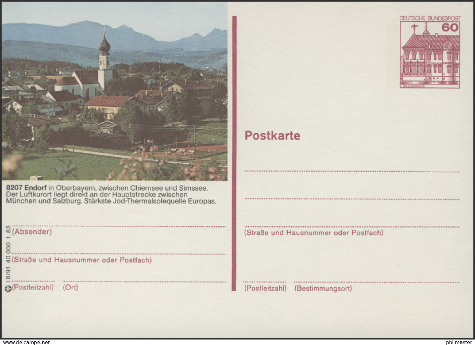 P138-l6/091 - 8207 Endorf/Oberbayern, Kurort ** - Cartes Postales Illustrées - Neuves