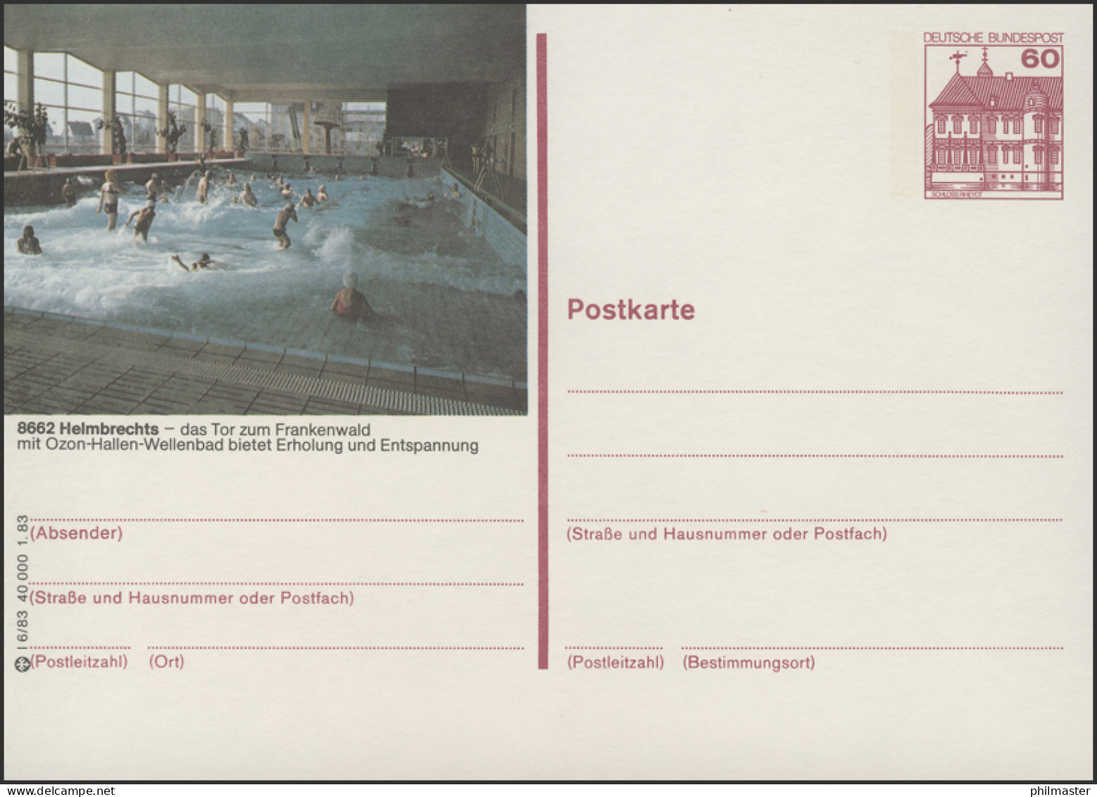 P138-l6/083 - 8662 Helmbrechts, Ozon-Hallen-Wellenbad ** - Cartes Postales Illustrées - Neuves