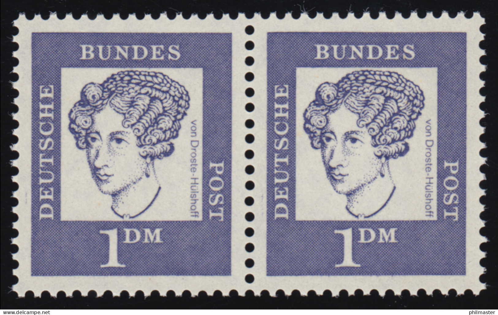 361 Bed. Deutsche 1 DM Waag. Paar ** Postfrisch - Unused Stamps