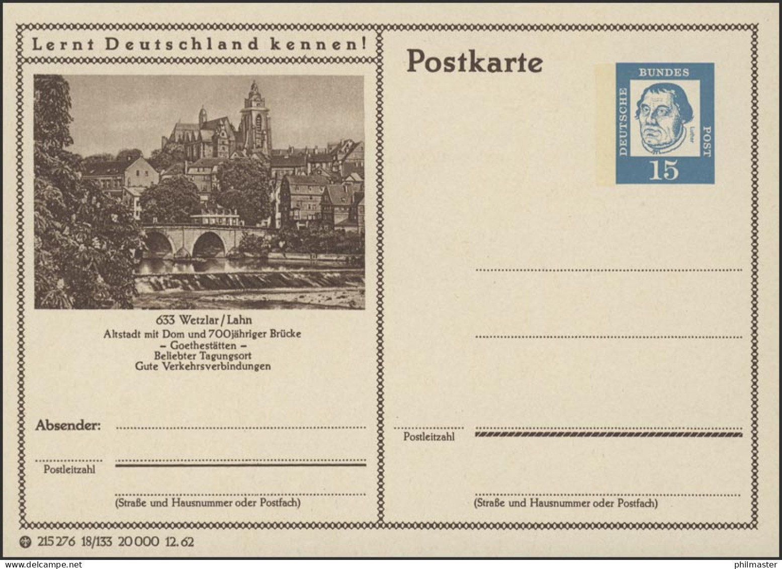 P081-17/133 633 Wetzlar/Lahn, Altstadt Mit Dom, Goethestätten ** - Cartes Postales Illustrées - Neuves