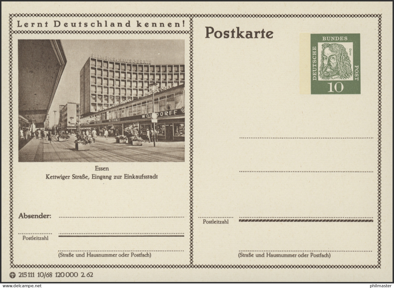 P072-10/068 Essen, Kettwiger Straße, Eingang Zur Einkaufstadt ** - Postales Ilustrados - Nuevos