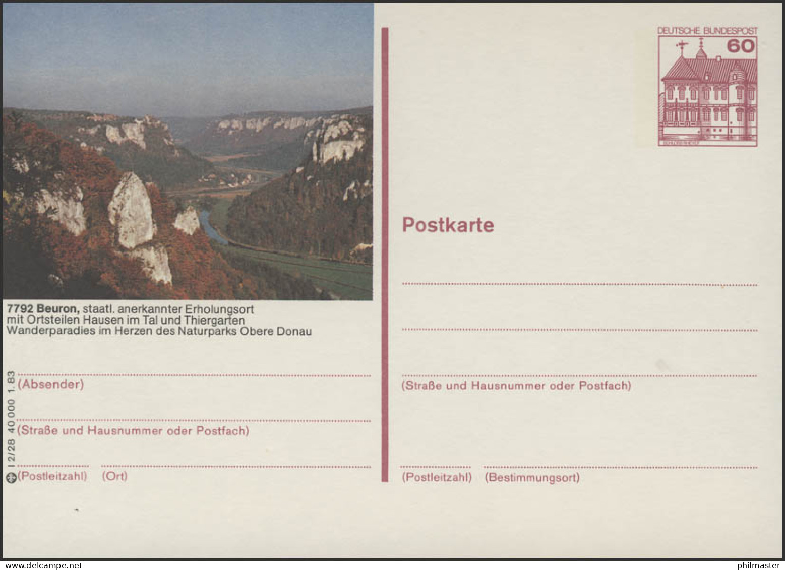 P138-l2/028 - 7792 Beuron, Blick Vom Eichfelsen ** - Illustrated Postcards - Mint