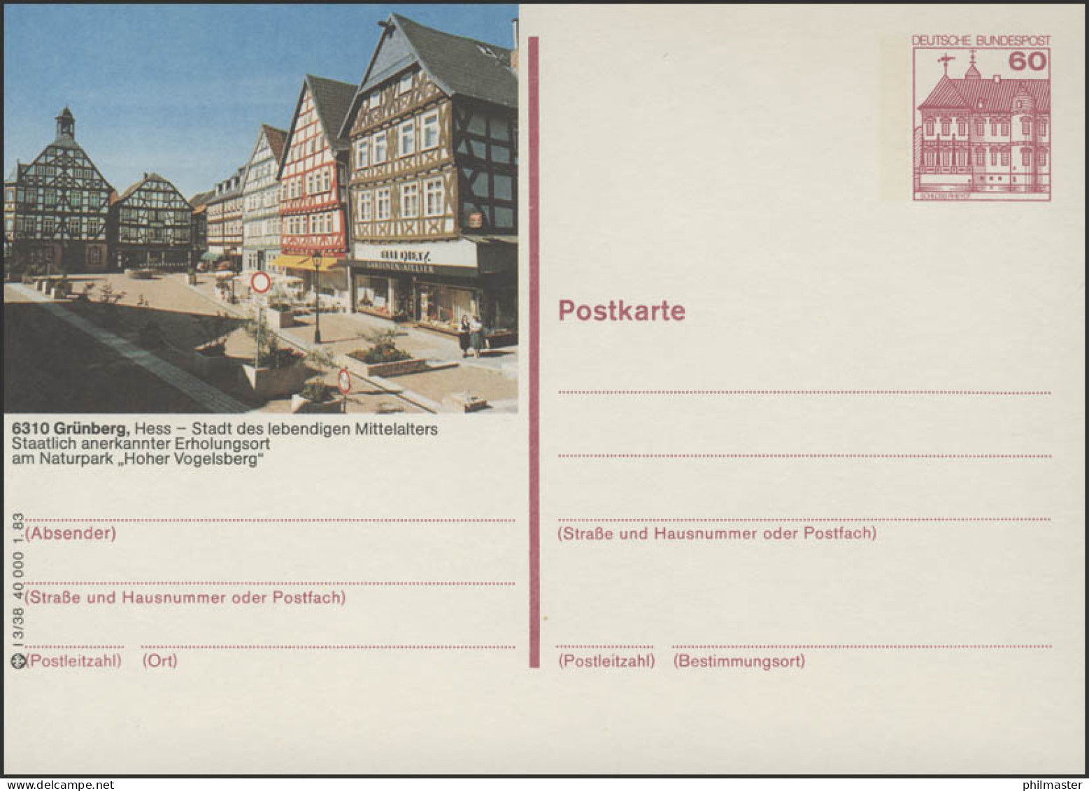P138-l3/038 - 6310 Grünberg/Hessen, Marktplatz ** - Cartoline Illustrate - Nuovi