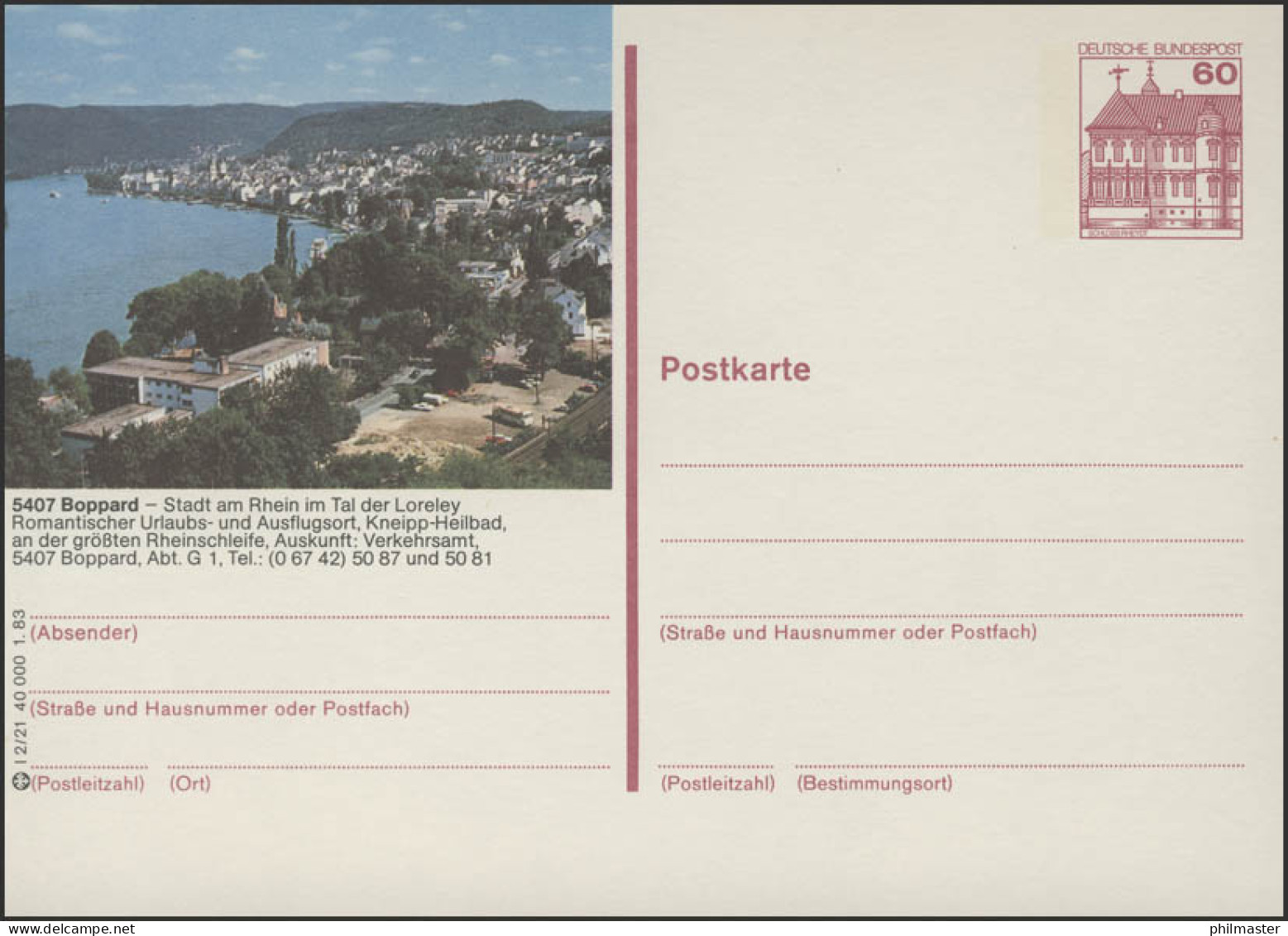 P138-l2/021 - 5407 Boppart, Ortsansicht ** - Cartes Postales Illustrées - Neuves