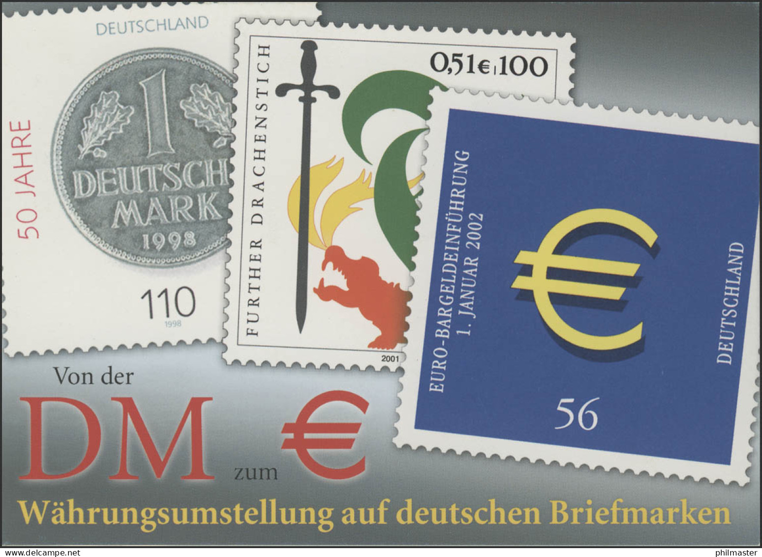 Währungsumstellung Auf Deutschen Briefmarken, 2234 Einführung Euro ESSt 2002 - Autres & Non Classés