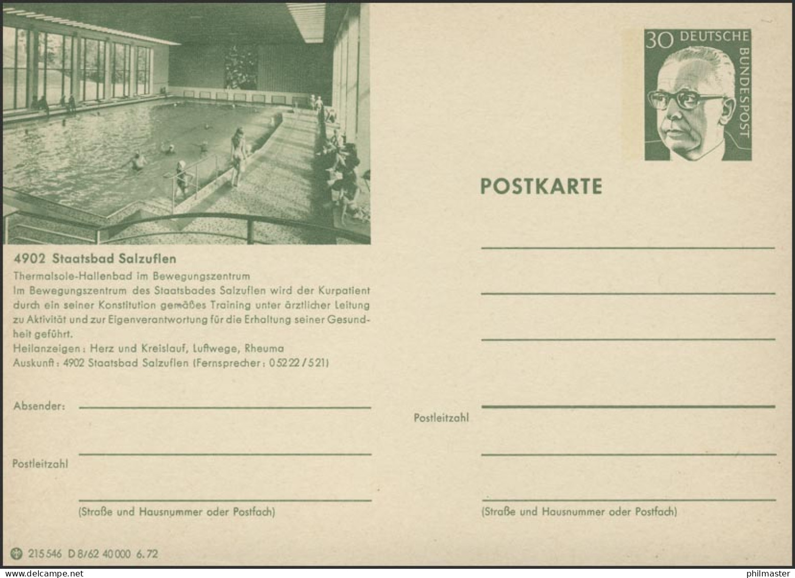 P108-D08/062 4902 Bad Salzuflen, Hallenbecken ** - Illustrated Postcards - Mint