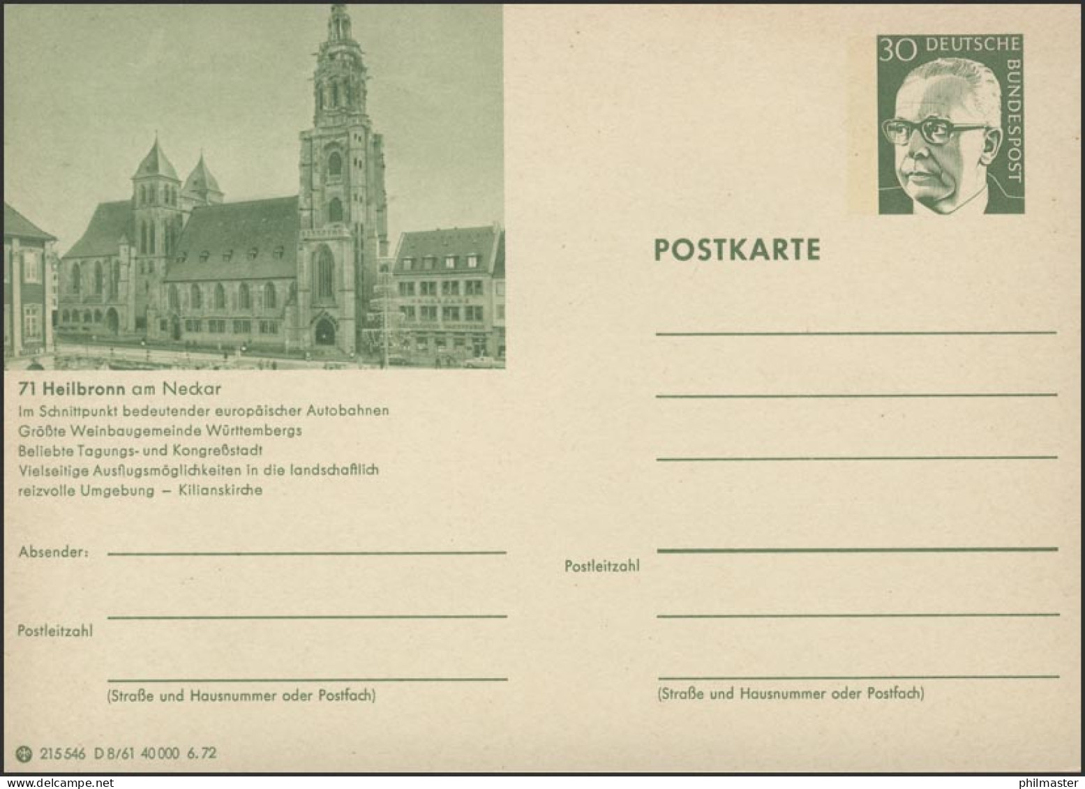 P108-D08/061 71 Heilbronn, Kilianstraße ** - Cartes Postales Illustrées - Neuves