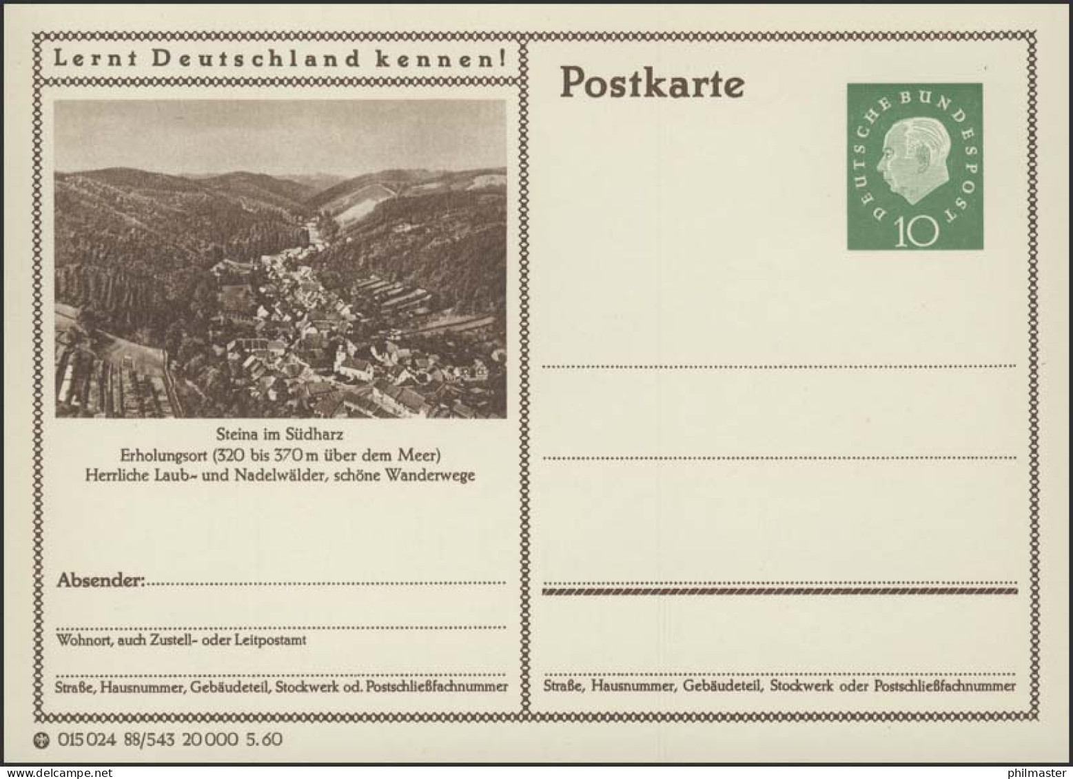 P042-88/543 Steina Im Südharz ** - Cartes Postales Illustrées - Neuves