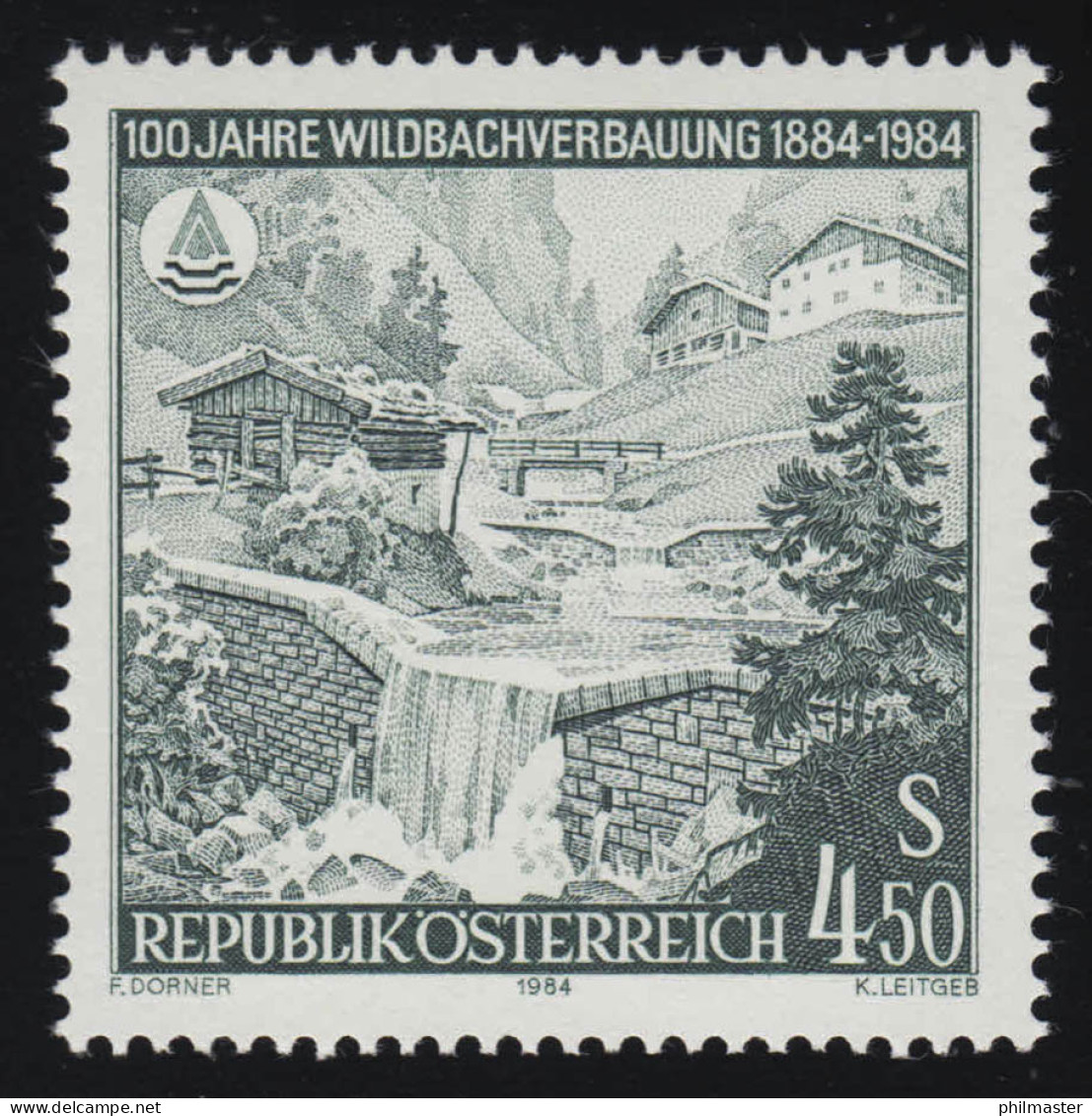 1779 100 Jahre Wildbachverbauung Österreich, Sperren An Einem Wildbach 4.50 S ** - Neufs