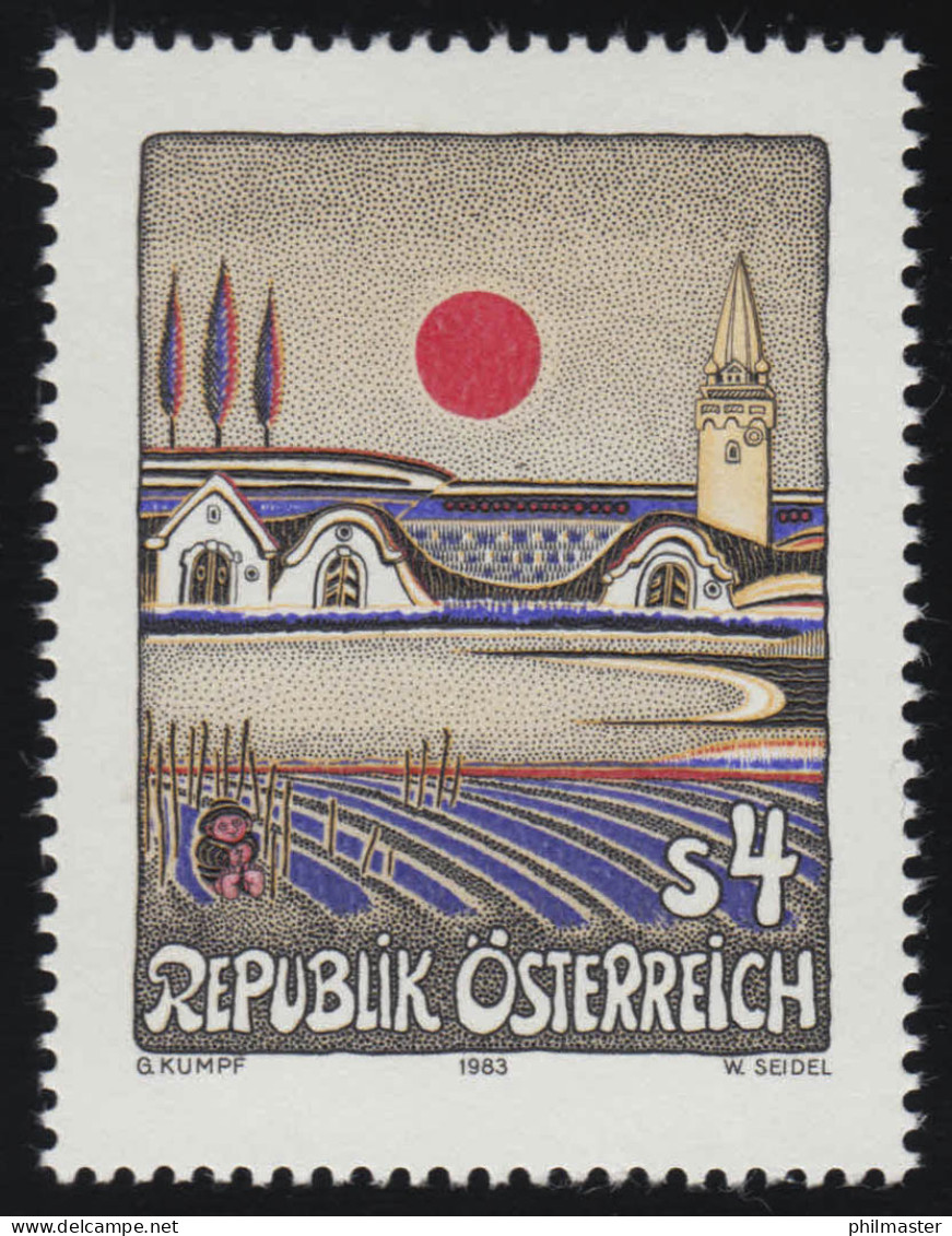 1755 Moderne Kunst In Österreich (IX), Abendsonne überm Burgenland, 4 S, ** - Nuevos