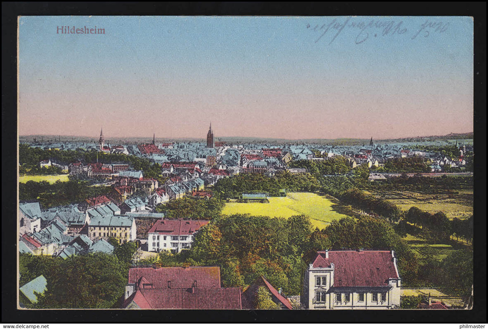 Foto AK Stadt Panorama Feldpost Nach LEER Ostfriesland, HILDESHEIM 10.8.1915 - Autres & Non Classés