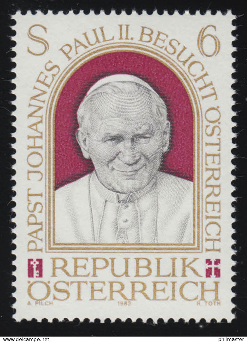 1749 Papstbesuch In Österreich, Papst Johannes Paul II., 6 S, Postfrisch ** - Unused Stamps