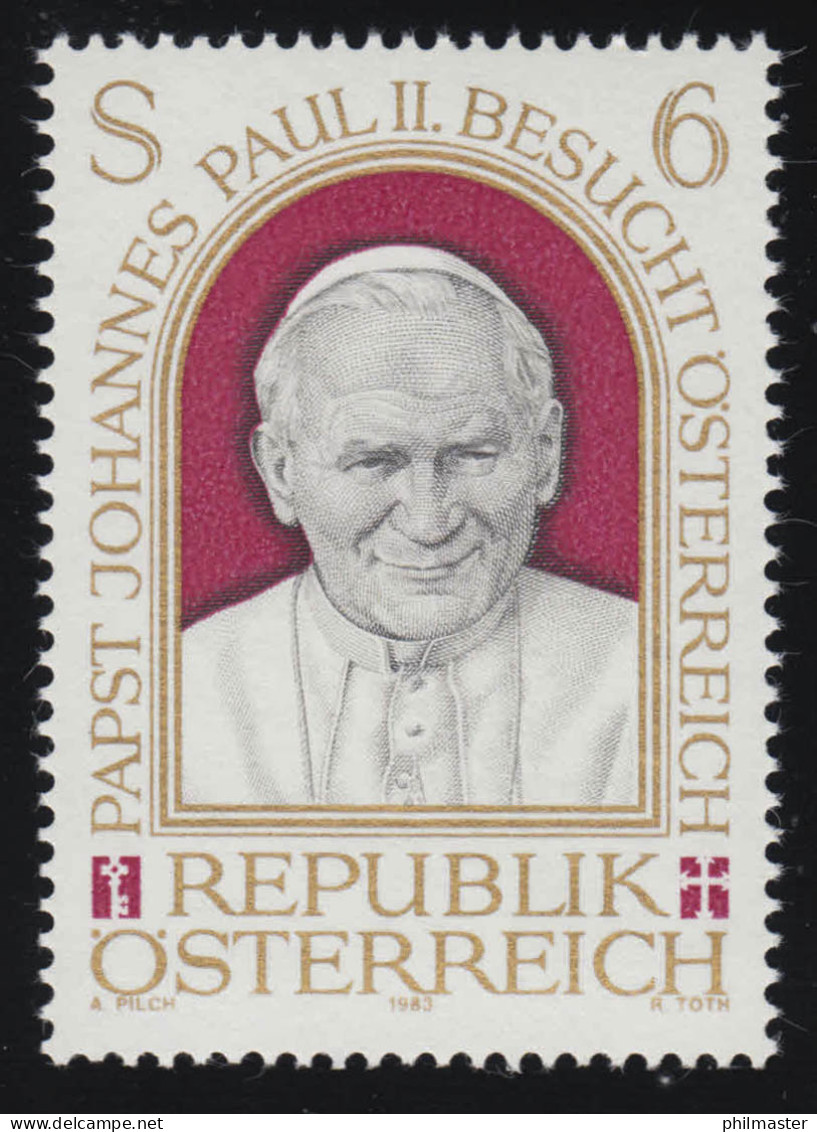 1749 Papstbesuch In Österreich, Papst Johannes Paul II., 6 S, Postfrisch ** - Ungebraucht