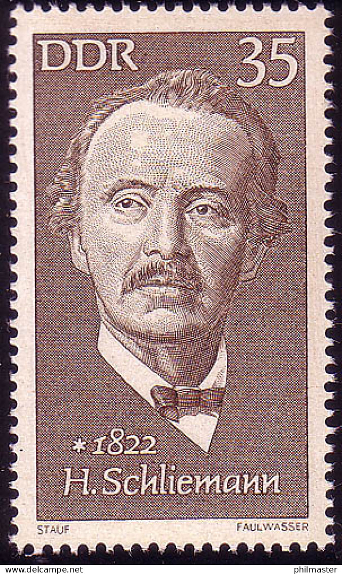 1734 Persönlichkeiten Heinrich Schliemann 35 Pf ** - Unused Stamps