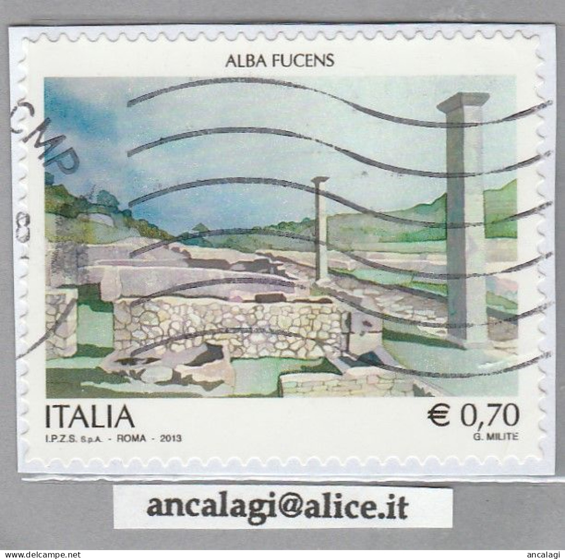 USATI ITALIA 2013 - Ref.1255 "ALBA FUCENS" 1 Val. - - 2011-20: Afgestempeld