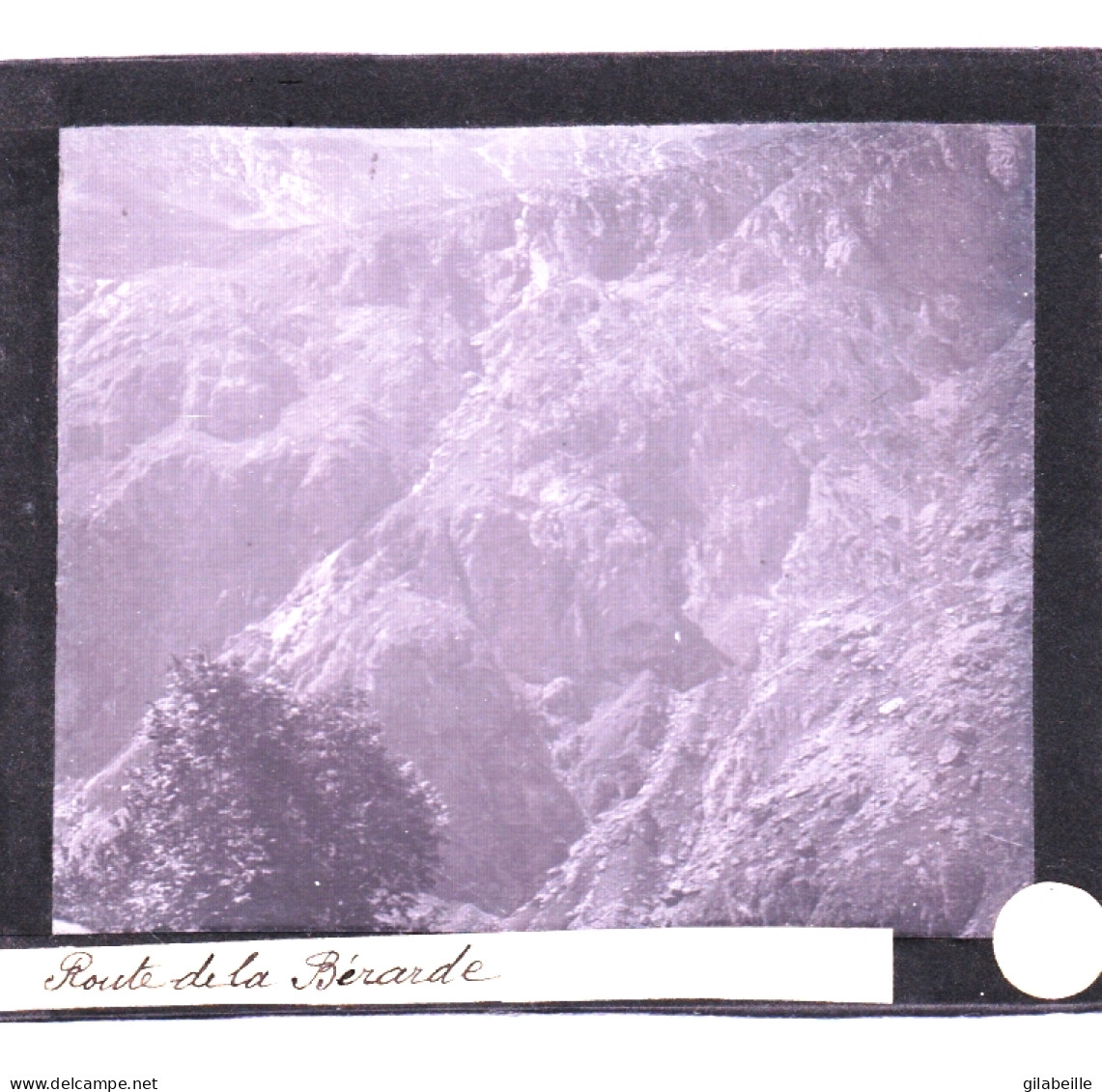 PLAQUE DE VERRE -  Photo  - Les Alpes -route De La BERARDE ( Saint-Christophe-en-Oisans )  - Année  1890 - Glass Slides
