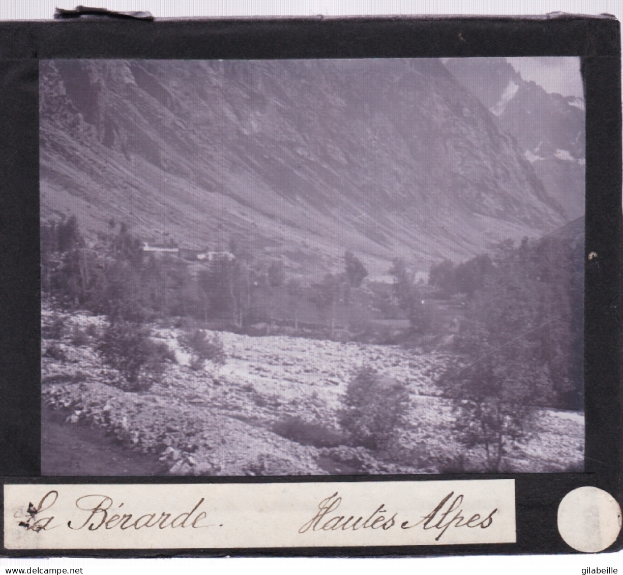 PLAQUE DE VERRE -  Photo  - Les Alpes - La BERARDE ( Saint-Christophe-en-Oisans )  - Année  1890 - Plaques De Verre