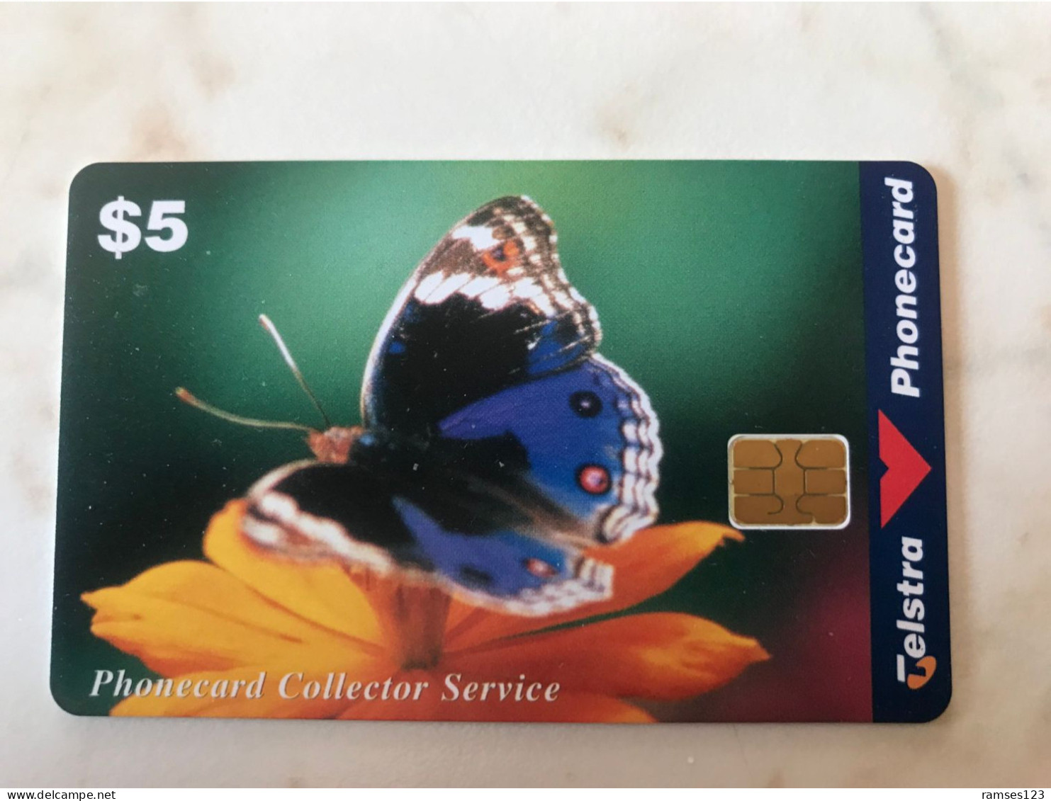 AUSTRALIA  CARD TELSTRA   MINT   PAPILLON    BLUE ANGUS BUTTERFLY - Australie