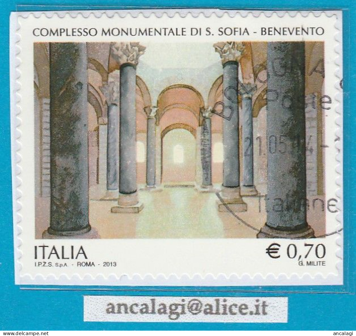 USATI ITALIA 2013 - Ref.1256 "SANTA SOFIA, BENEVENTO" 1 Val. - - 2011-20: Gebraucht